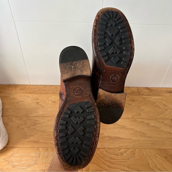 I.N.K. Lace Up Knee High Boot Brown Leather 36 Made in Italy Boho Bohemian Boots - Picture 8 of 8